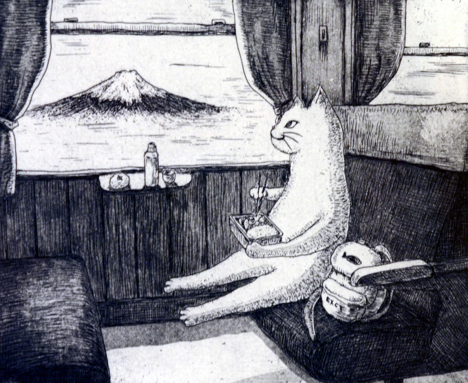 ネコ・テッパンー寺澤智恵子（銅版画） : ギャラリーびー玉