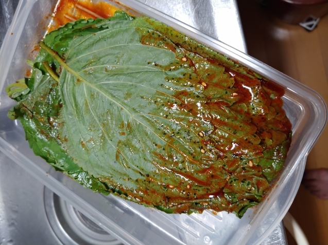ごまの葉の醤油漬け_c0162773_19464810.jpg