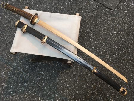 第二次大戦頃/実物　極美品　海軍士官軍刀拵え(刀身なし)　高級漆鞘　番号揃い 無銘海軍士官軍刀拵え入り不銹鋼刀 | 防長古美堂防長古美堂