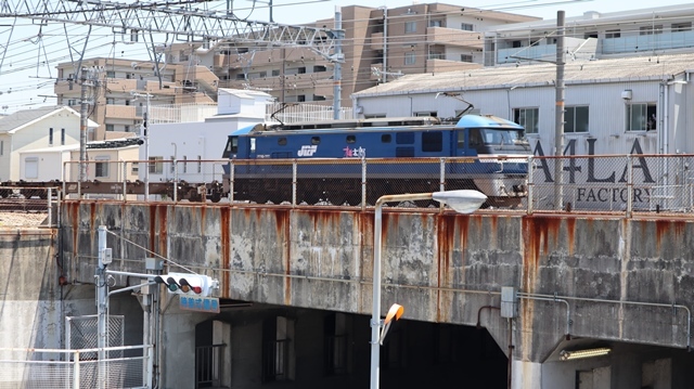 藤田八束の鉄道写真、東海道本線・神戸線を走る貨物列車の写真、JR西宮駅付近から写真_d0181492_16441712.jpg