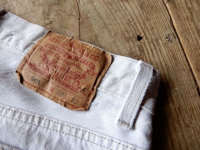 90S LEVI'S 501-0652 UNBLEACHED DENIM PANTS USA--RECOMMEND
