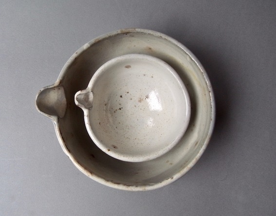 平清水 白釉 片口（15㎝）美品！