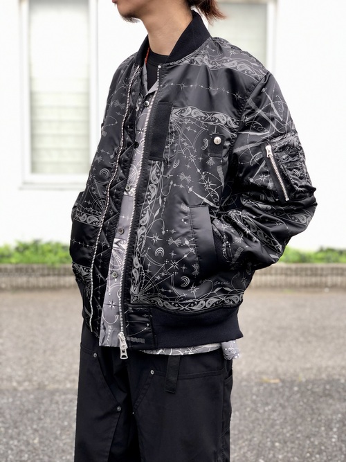 Sacai サカイ 20AW ×Dr. Woo ドクターウー Bandana Print Down Jacket バンダナプリントダウンジャケット 20-0332M ライトブルー