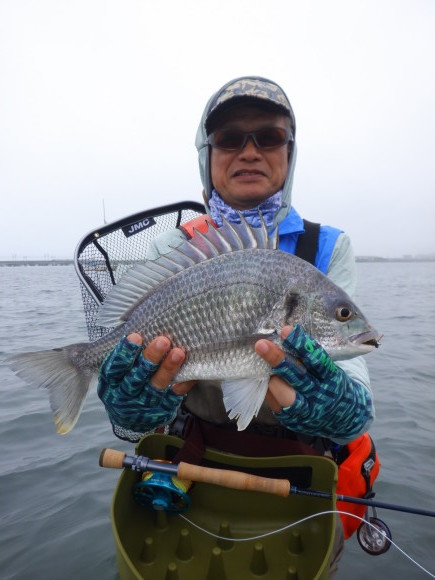 大雨の合間に行って来ました浜名湖クロダイフィッシングガイド Fly Fishing Total Support Teal