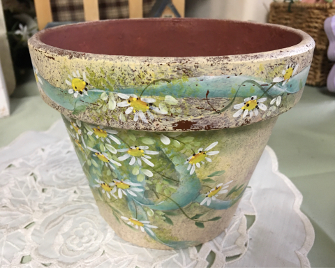 古い 色絵 粉彩 六角植木鉢(中国、盆栽鉢)(R-052040) | ラフジュ工房