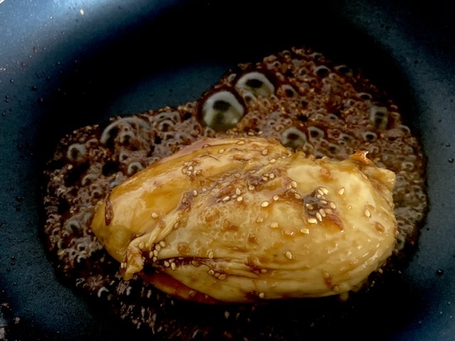 今日のお弁当[茹で鶏の照り焼き]_d0327373_18534893.jpeg