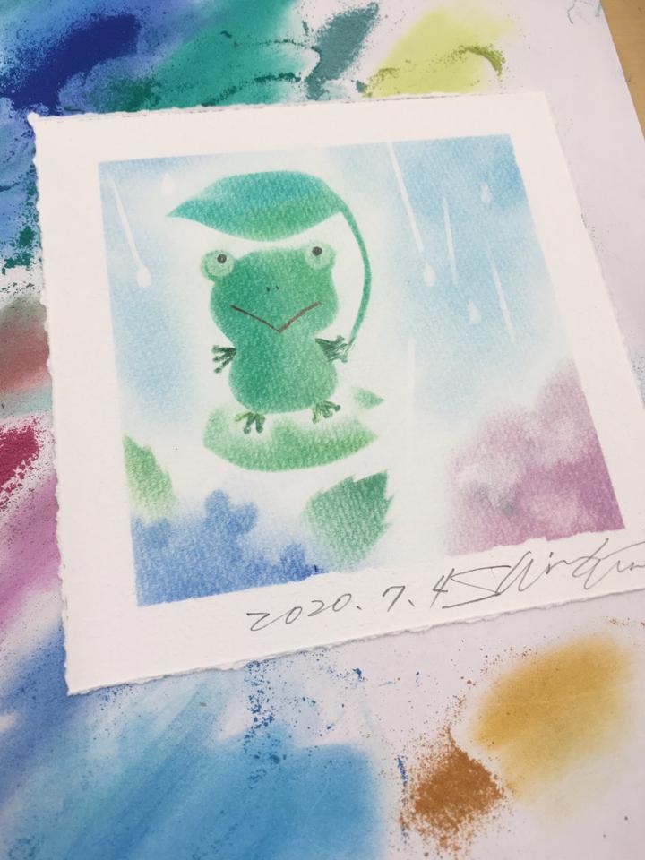 紫陽花パステル画8号