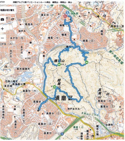 須磨アルプス新バリエーションルート　横尾山から天皇池を経て東山_c0218841_14481215.jpg