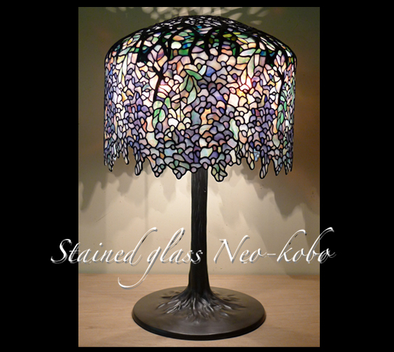 Tiffany lamp shade 18-inch Wisteria_e0140090_21575656.jpg