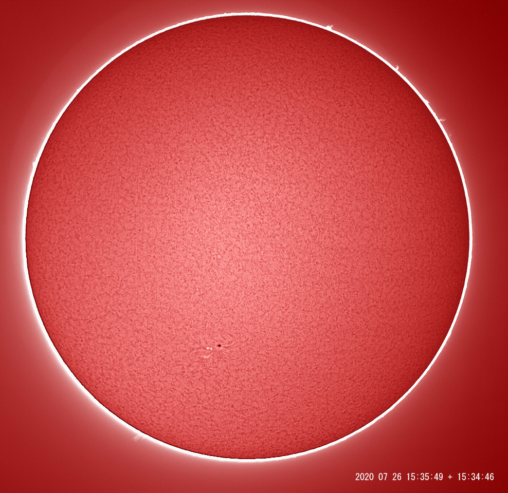 7月26日の太陽　黒点が立派に！_e0174091_16562982.jpg