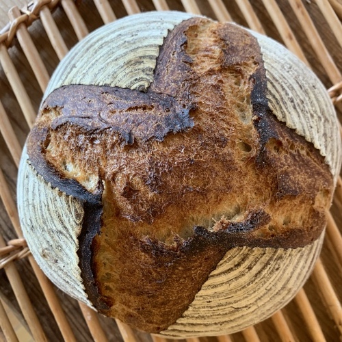 トマトミディ酵母のつづき カンパーニュを焼いてみた_a0134394_19345173.jpeg