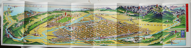 旭川 層雲峡の大自然美」戦前 旭川市を中心とせる名所交通鳥瞰図