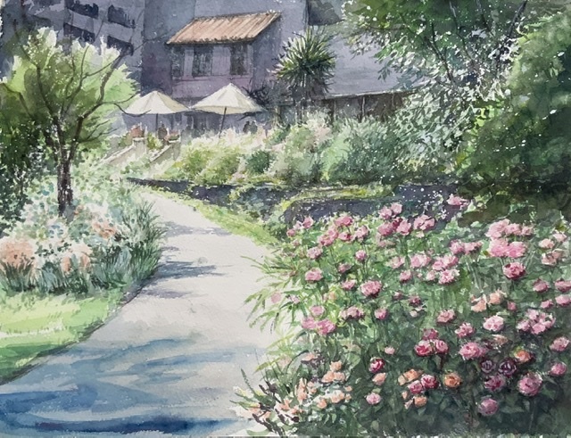 ７月の課題港の見える丘公園 まり子の水彩画