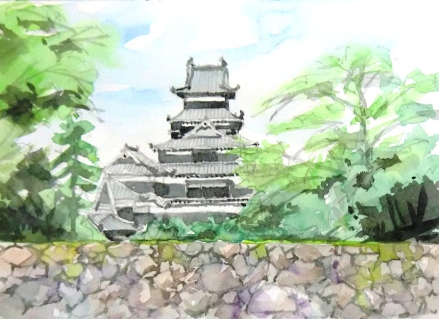 松本城　水彩画　額装 松本城 水彩画 額装 松本城 水彩画 額装 Amazon | 松本城 水彩画 額装