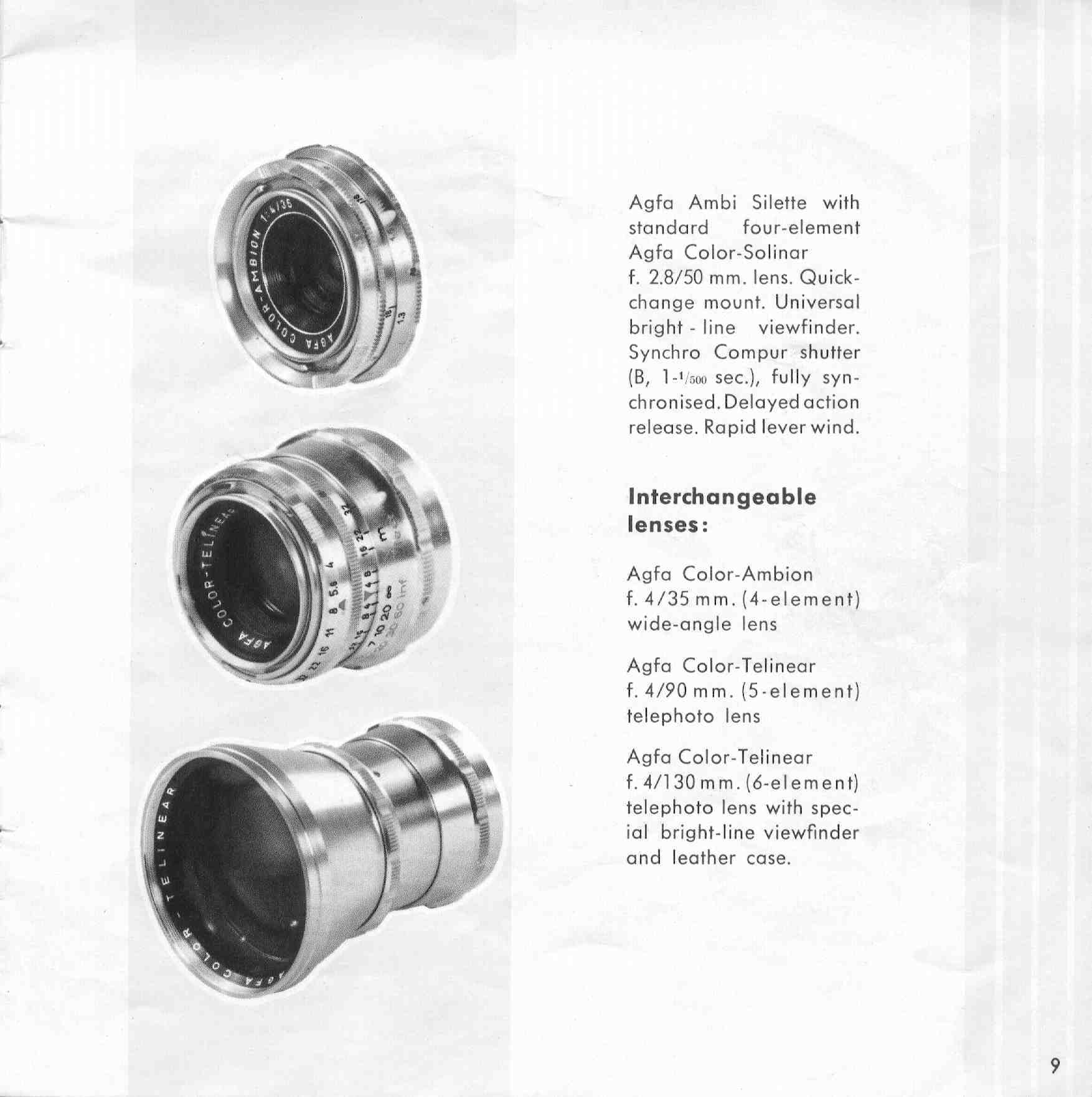 Agfa Ambi silette アグファ アンビ シレッテ フルコンプ : 写真機持っ
