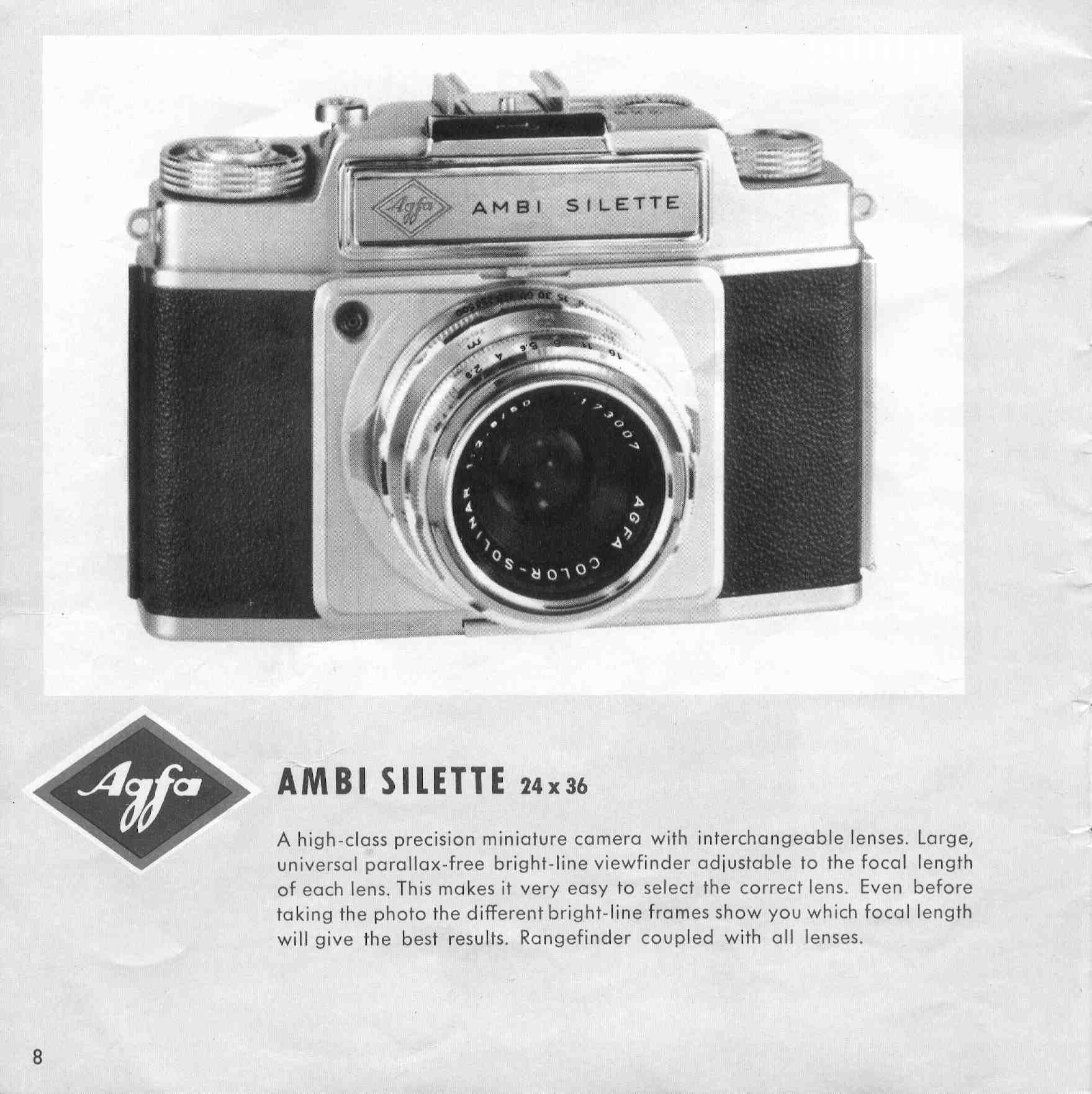 Agfa Ambi silette アグファ アンビ シレッテ フルコンプ : 写真機持っ