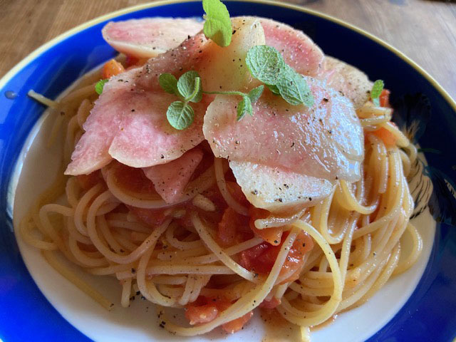 冷製ももパスタ 2020_e0208519_17140007.jpg