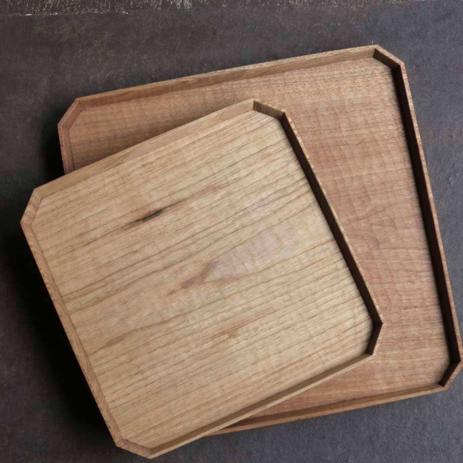 加藤良行　木工　オーバルトレー　盆 加藤良行木工オーバルトレー盆