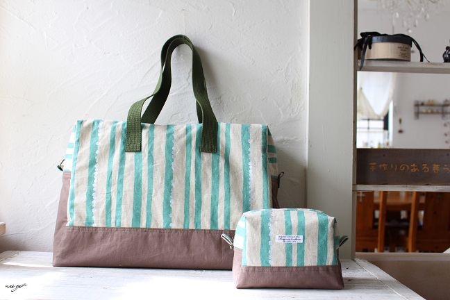 掲載裏話ありきな大きなボストンバッグと台形ポーチ Neige 手作りのある暮らし