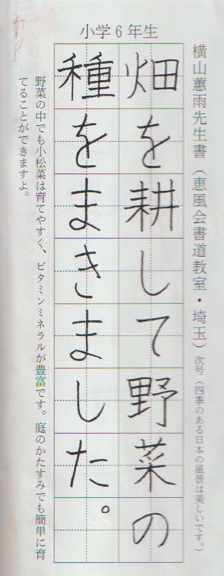 書専8月号の6年硬筆手本を書かせていただきました よこやまけいうの日々是好日 書専8月号の6年硬筆手本を書かせていただきました よこやまけいうの日々是好日