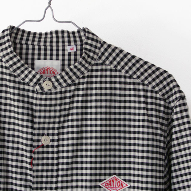DANTON [ダントン] M's L/S OXFORD PLAID NO COLLAR SHIRTS [JD