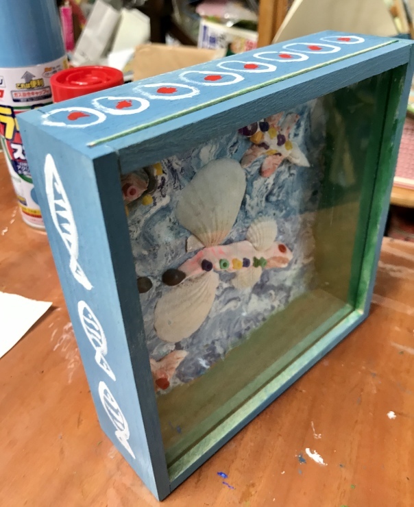 夏休みの工作教室 夏の海の貯金箱 石のコトバ 夏休みの工作教室 夏の海の貯金箱 石のコトバ