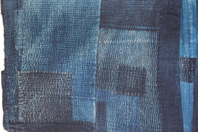 古布 木綿 刺し子 襤褸 Japanese Antique Textile Sashiko Boro : 京都 