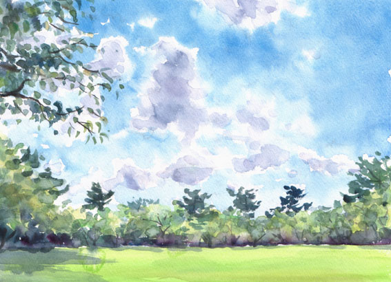 見上げる夏空 水々彩々 流れのままに