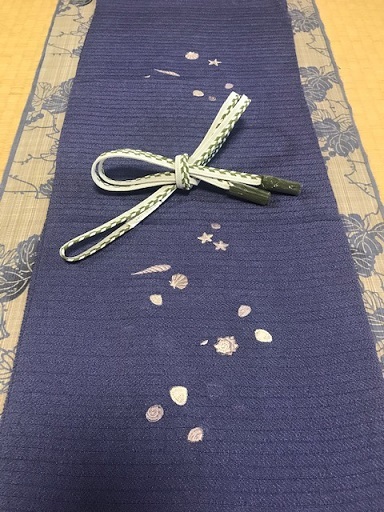 夏浮花黄色+竺仙松煙染前太鼓・明日は展示会へ。_f0181251_18494653.jpg