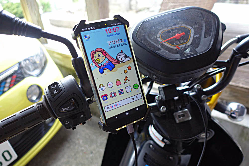 ホンダ　クロスカブ１１０　　２０２１年式　ＪＡ４５　イエロー　センターキャリア　スマホホルダー クロスカブ110 2021年式 JA45 イエロー スマホホルダー 2