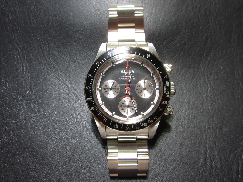 ALPHA アルファ 新品 メンズ腕時計 クロノグラフ 39mm 機械式 手