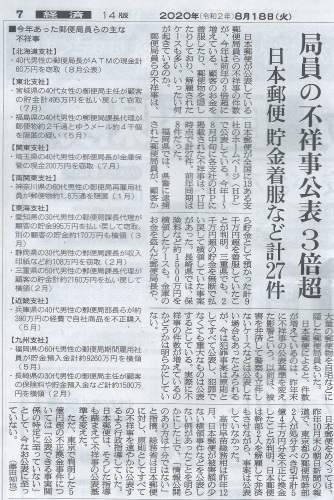 小出しに出てくる日本郵政の不祥事 Seのための心理相談室