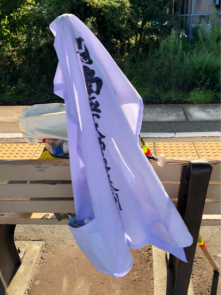 遍路・立江駅（JR牟岐線　徳島県）ホームで白着を乾かす_d0339676_21554146.jpg