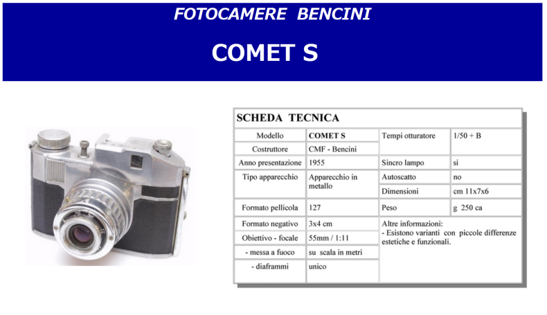 イタリアーノ BENCINI COMET S 127film ベスト版半裁 単玉 カメラ E 