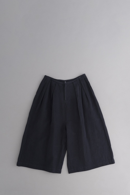 ゴーシュ リネンコットンカルゼ タックキュロットパンツ
