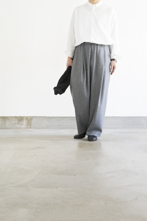 NO CONTROL AIR フランネル 1タック ワイドパンツ (グレートップ) : un
