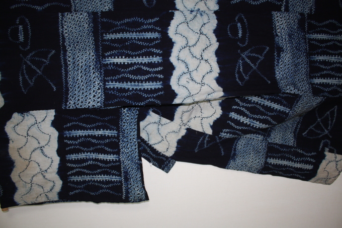 古布 木綿 浅舞絞り 文明開化文様 Japanese Antique Textile 古布 木綿 浅舞絞り 文明開化文様 Japanese Antique Textile