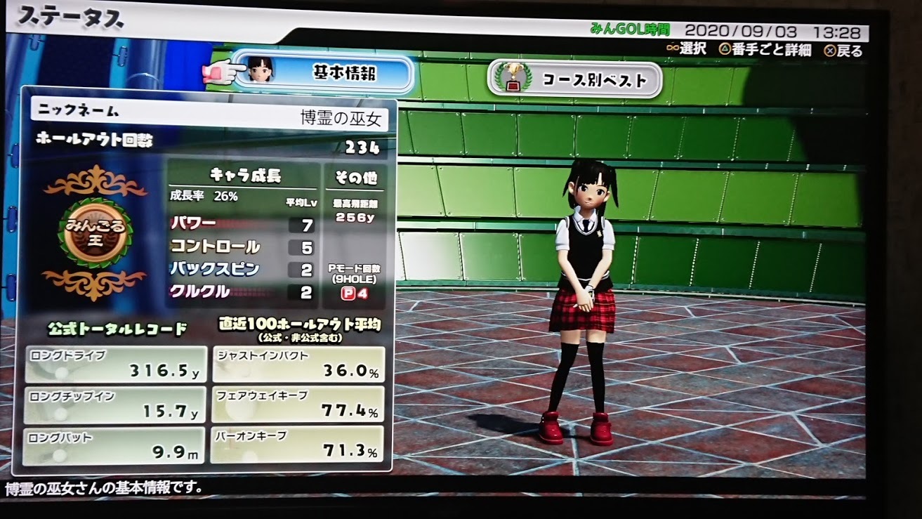 Newみんゴル ステータス画面とランク3クリア これもまた日常 Newみんゴル ステータス画面とランク3クリア これもまた日常