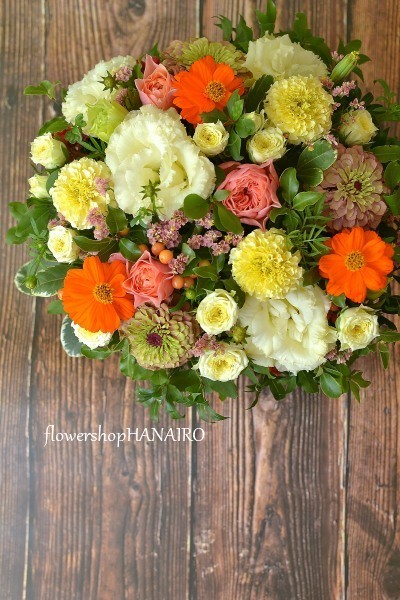 トルコキキョウ ボヤージュゴールド を使ったフラワーアレンジメント 花色 あなたの好きなお花屋さんになりたい