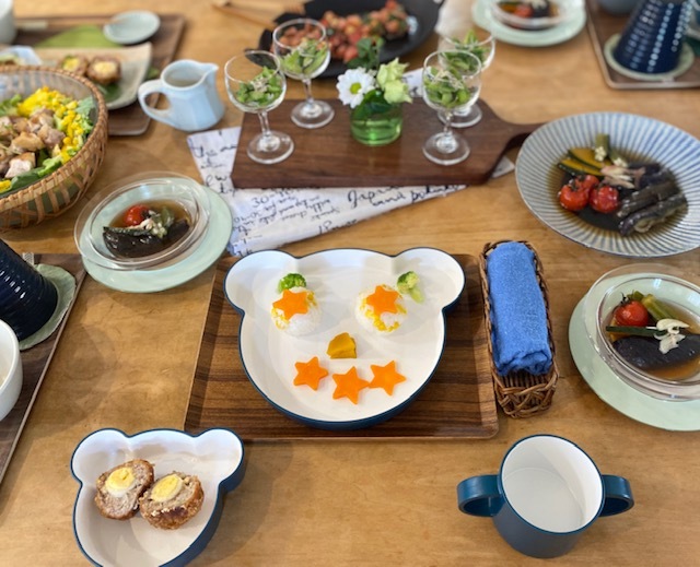 happy table 孫にスコッチエッグを作って♪_a0165160_15473828.jpg