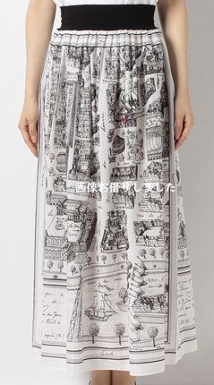 ［美品］アニエスベー　パリマップ ロングスカート アニエスbのパリ地図柄スカート : ♪Allegro moderato