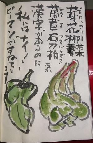野菜の漢字 絵手紙の小窓