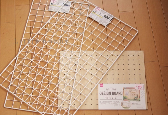ダイソーのワイヤーネットと有孔ボードで収納ラック作り Little Hobby