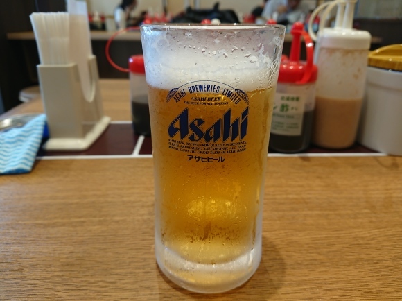 9/10夜勤明け　生ビール小、味噌漬けトンテキ丼生野菜セット@松屋_b0042308_23465862.jpg
