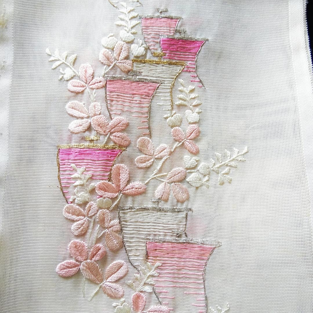 200910　アンティーク紗地刺繍半襟のお手入れ_f0164842_19391311.jpg