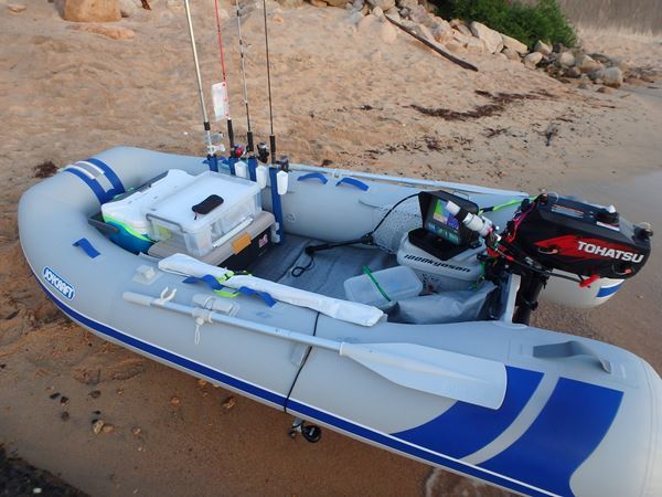 ゴムボート ロッドホルダーセットとちょいレールセット