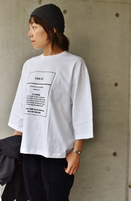 KHA:KI 7分 PRINT TEE 着丈カスタム★_d0152280_19451080.jpg