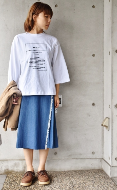 KHA:KI 7分 PRINT TEE 着丈カスタム★_d0152280_19513363.jpg