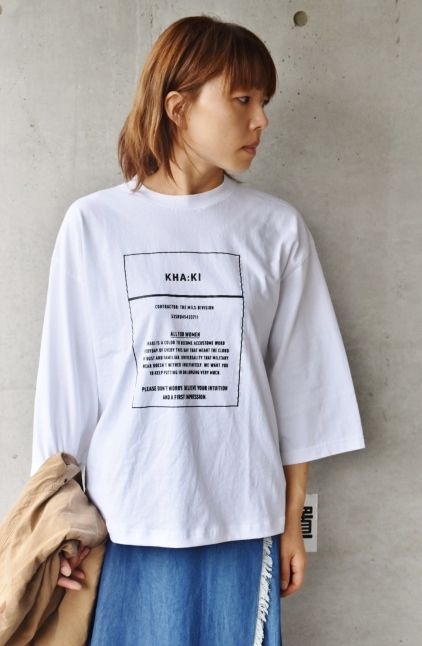 KHA:KI 7分 PRINT TEE 着丈カスタム★_d0152280_19515016.jpg
