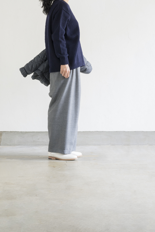 最終値下げ【美品】ゴーシュ ハイカウントリネン　ワイドパンツ　ネイビー ゴーシュ ハイカウントリネン ワイドパンツ ネイビー ボトムス